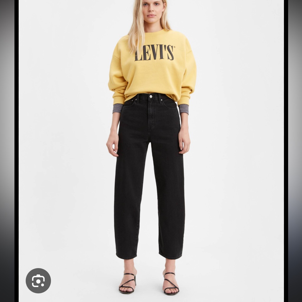 Levi's Women Washed Black Hi Waisted Balloon Leg Jambe Ballon Jeans